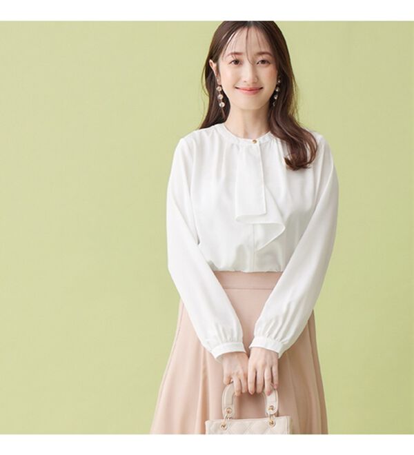 alotta（アロッタ）の「金ボタン付ボウタイブラウス（ブラウス）」｜詳細画像