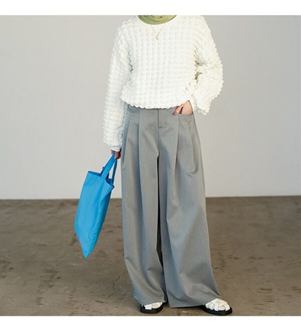 GeeRA（ジーラ）の「フロントポケットタックワイドパンツ（ワイドパンツ・ガウチョ）」｜詳細画像