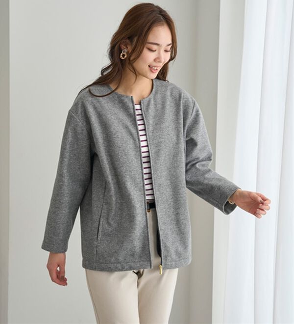 BELLUNA（ベルーナ）の「ウーリッシュ素材ゆったりジャケット（その他ジャケット）」｜詳細画像
