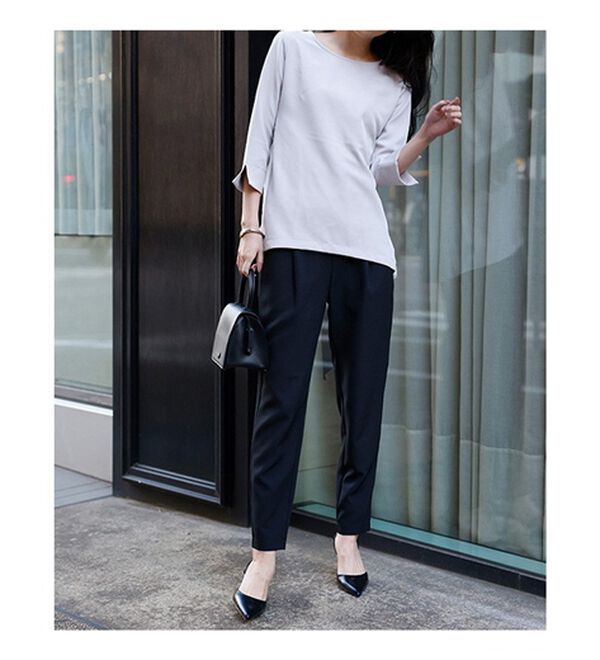 RANAN（ラナン）の「楽ちんキレイ見え！バックプリーツセットアップ（ブラウススーツ）」｜詳細画像