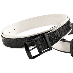 「＜トランスコンチネンツゴルフ＞いつでも活躍おしゃれなゴルフベルト（メンズベルト）」｜ブラック／ホワイト