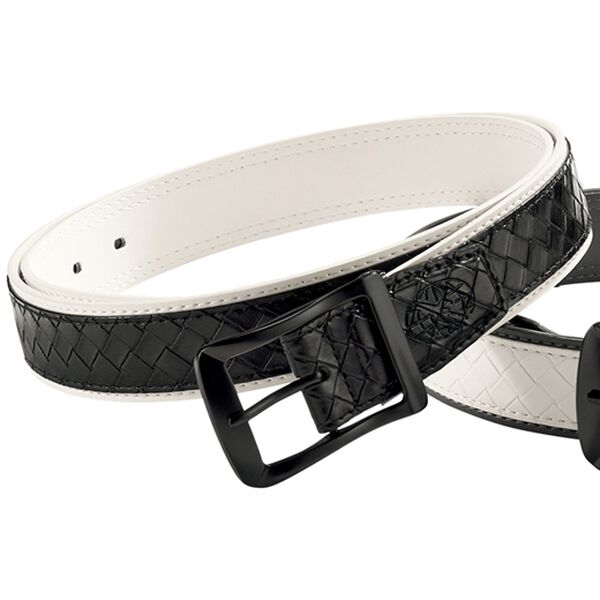 「＜トランスコンチネンツゴルフ＞いつでも活躍おしゃれなゴルフベルト（メンズベルト）」｜ブラック／ホワイト