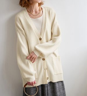 RANAN（ラナン）の「＜４つの機能付＞ポケットニットカーディガン（ニットカーディガン）」｜アイボリー