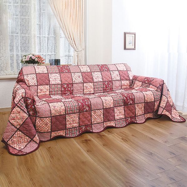 「ほっこり配色のやわらかキルトマルチカバー（ソファーカバー）」｜詳細画像