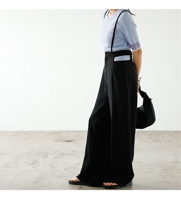 GeeRA（ジーラ）の「サイドカットアウトサス付ハイウエストパンツ（オールインワン）」｜詳細画像