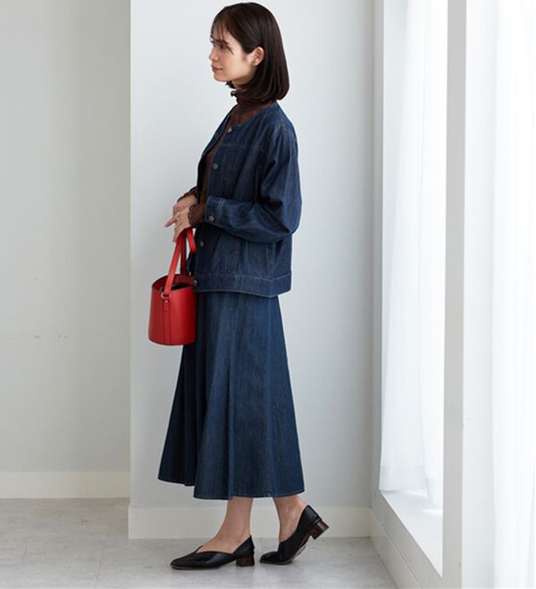 BELLUNA（ベルーナ）の「やわらかデニム素材フレアースカート（ロングスカート）」｜詳細画像