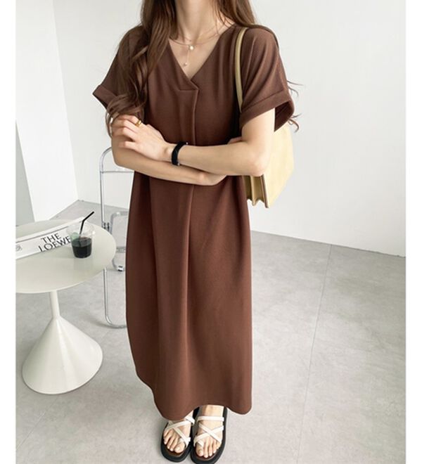 GeeRA（ジーラ）の「ひんやり快適！ジャカードスキッパーワンピ（カットソーワンピース）」｜詳細画像