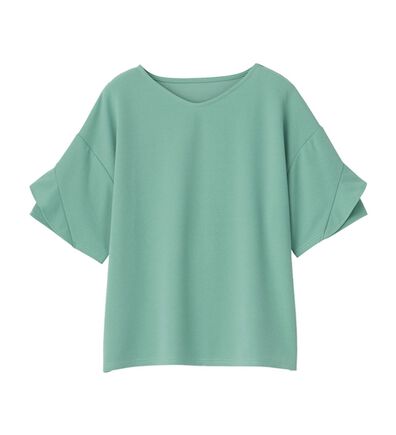 alotta（アロッタ）の「【４つの機能付】ひんやりフリル袖ブラウスＴシャツ（ブラウス）」