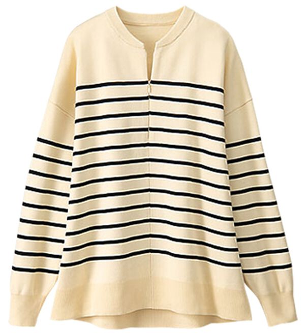 BELLUNA（ベルーナ）の「ハーフジップスポンディッシュニットプルオーバー（ニット・セーター）」｜詳細画像