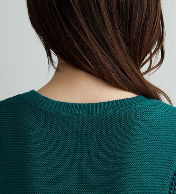 BELLUNA（ベルーナ）の「透かし編ドルマンニットプルオーバー（ニット・セーター）」｜詳細画像