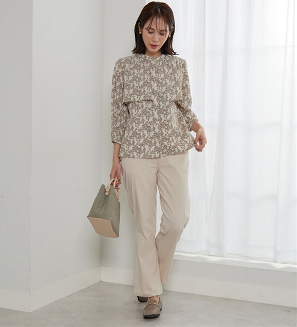 BELLUNA（ベルーナ）の「綿タッチハイパー美脚フレアーパンツ（フルレングスパンツ）」｜詳細画像