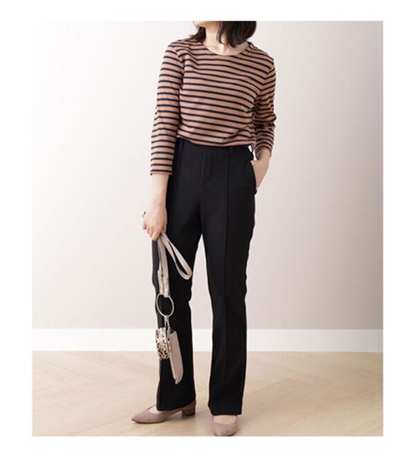 BELLUNA（ベルーナ）の「ふっくらウール調フレアーシルエットパンツ（フルレングスパンツ）」｜詳細画像