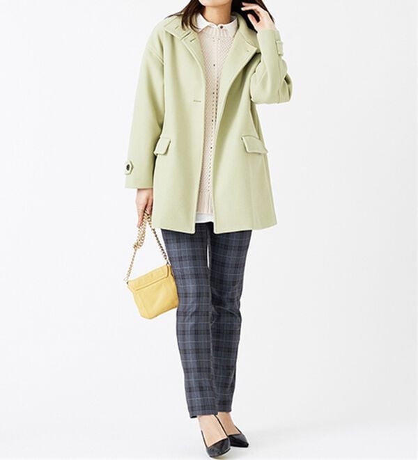 BELLUNA（ベルーナ）の「ウール調スタンド衿ミドル丈コクーンコート（ハーフコート）」｜詳細画像