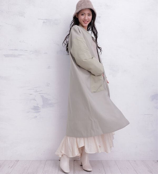 A HAPPY MARILYN（アハッピーマリリン）の「【ＬＬ～４Ｌ】ＭＡ－１風切替コート（ロングコート）」｜詳細画像