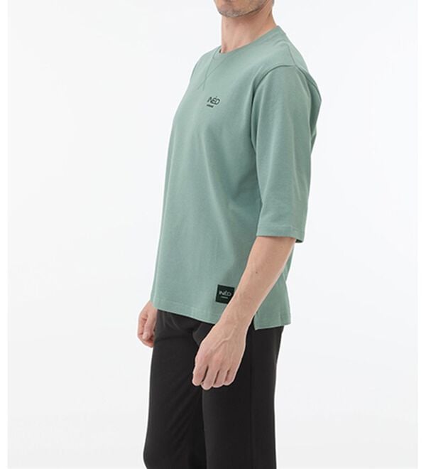 「＜イネド＞綿１００％ゆったり６分袖ライトトレーナー（メンズトレーナー）」｜詳細画像