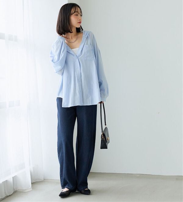 BELLUNA（ベルーナ）の「オシャレに見えるカーブデニムパンツ（ワイドパンツ・ガウチョ）」｜詳細画像