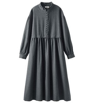 BELLUNA（ベルーナ）の「＜＆ｃｏｃｏｃｈｉ＞ふんわり柔らか綿１００％チェック柄ワンピース（シャツワンピース）」｜グレー系ギンガム