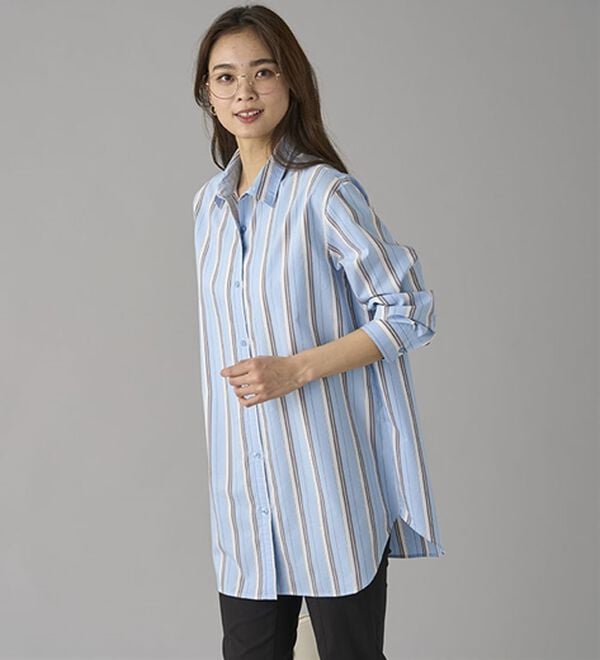 BELLUNA（ベルーナ）の「＜ＳＯＬＯＴＥＸ（Ｒ）＞ストレッチビッグシャツ（シャツ）」｜詳細画像