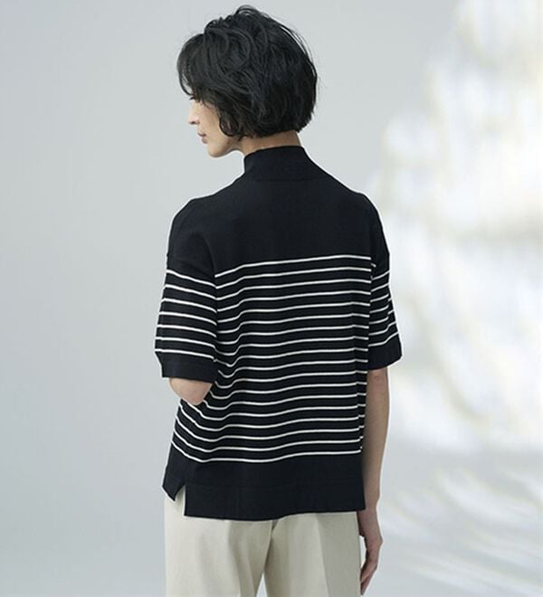 BELLUNA（ベルーナ）の「【選べるデザイン】Ｔシャツが苦手な方に！ひんやり綿混ニットＴ（ニット・セーター）」｜詳細画像