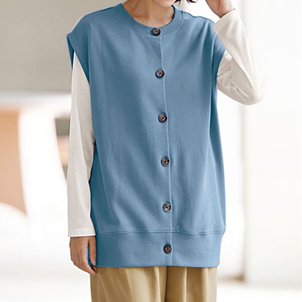 BELLUNA（ベルーナ）の「【２枚組】プルオーバー付カットソーベスト（ベスト）」｜詳細画像