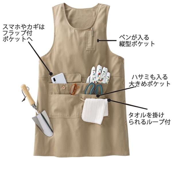 「【３色組】多ポケットが嬉しいワークエプロン（エプロン）」｜詳細画像