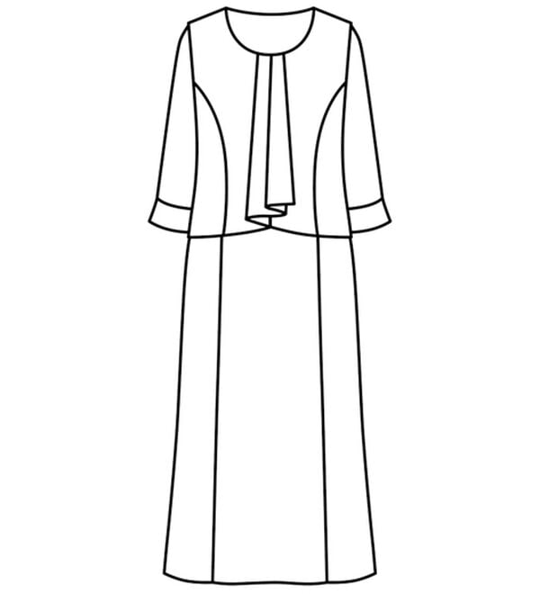 BELLUNA（ベルーナ）の「洗える防シワ！北陸ジャカード素材千鳥柄ワンピースアンサンブル（ブラックフォーマル（喪服・礼服））」｜詳細画像