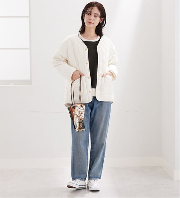 BELLUNA（ベルーナ）の「パイピング使い裏ボアキルトコート（ハーフコート）」｜詳細画像