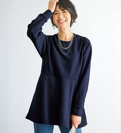 BELLUNA（ベルーナ）の「裏起毛ふくれジャカードペプラムチュニック（チュニック）」