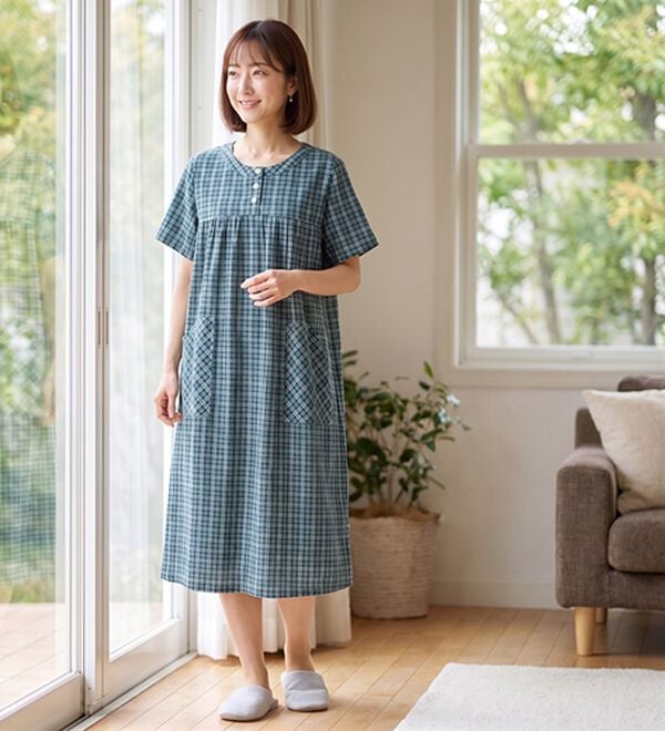 ルフラン（ルフラン）の「【２色組】おうちで涼やか夏の楊柳ワンピ（その他ワンピース）」｜詳細画像