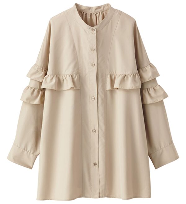 BELLUNA（ベルーナ）の「シャカ伸び！はっ水ティアードフリルブラウス（ブラウス）」｜詳細画像