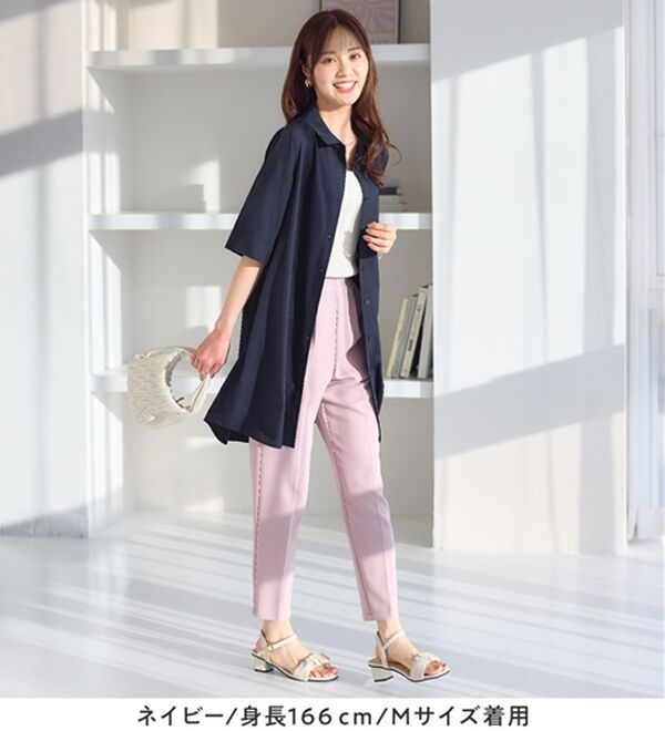 alotta（アロッタ）の「【接触冷感】さらっと快適シャツチュニックワンピース（チュニックワンピース）」｜詳細画像