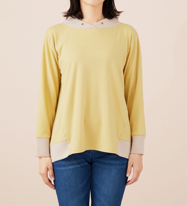 BELLUNA（ベルーナ）の「ワイドネックデザイン配色切替プルオーバー（カットソー）」｜詳細画像