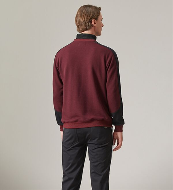 「＜クロコダイル＞技ありニット使い裏起毛トレーナー（メンズニット・セーター）」｜詳細画像