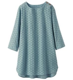 BELLUNA（ベルーナ）の「綿１００％サークルレース素材チュニック（チュニック）」｜セージ