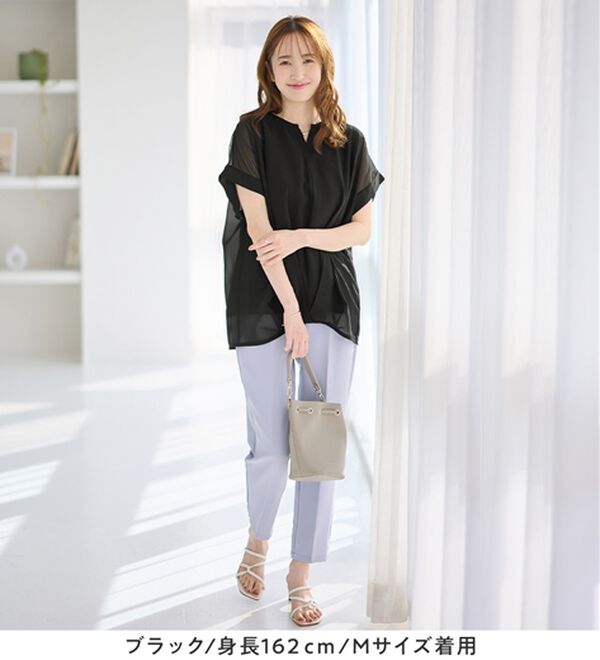 alotta（アロッタ）の「【接触冷感】裾タックふんわりブラウス（ブラウス）」｜詳細画像