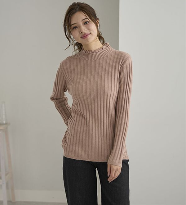 BELLUNA（ベルーナ）の「ウール入りウォッシャブルセーター（ニット・セーター）」｜詳細画像