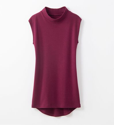 LAVIENNE（ラヴィエンヌ）の「綿１００％吸湿発熱あったかインナー　ハイネックノースリーブインナー（肌着・インナーウェア）」