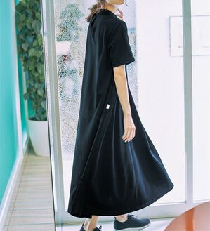 RANAN（ラナン）の「＜ＦＩＬＡ＞ゆったりフレアーポロワンピース（その他ワンピース）」｜ブラック