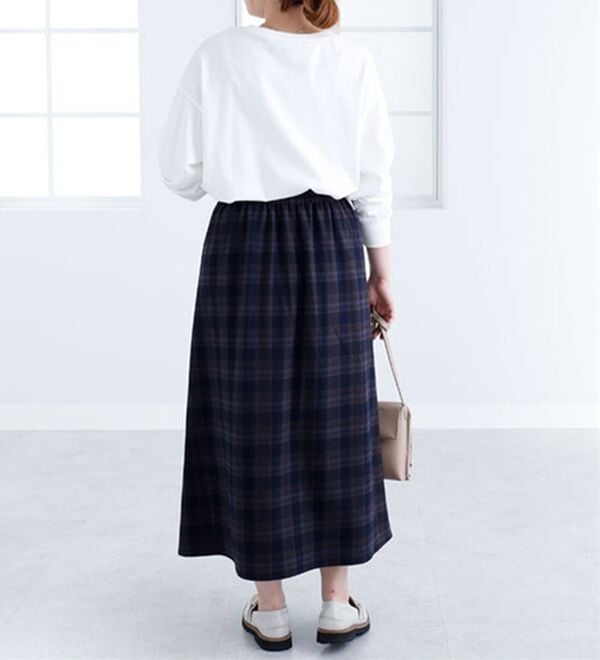 BELLUNA（ベルーナ）の「ウール調素材ラップ風スカート（ロングスカート）」｜詳細画像