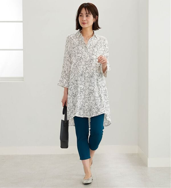 BELLUNA（ベルーナ）の「【接触冷感】レーヨン素材ブザム切替ワンピース（その他ワンピース）」｜詳細画像