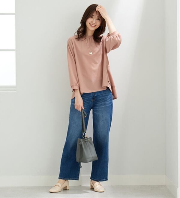 BELLUNA（ベルーナ）の「【再入荷】ボリューム袖美人顔バックフレアーＴブラウス（ブラウス）」｜詳細画像