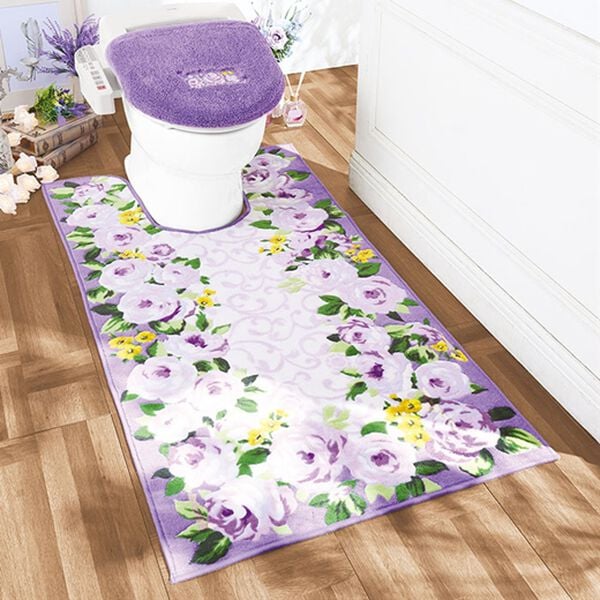 「ＮＥＷ幸せの風水フラワートイレタリー　フタカバー＜洗浄暖房用＞（トイレマット）」｜ラベンダー