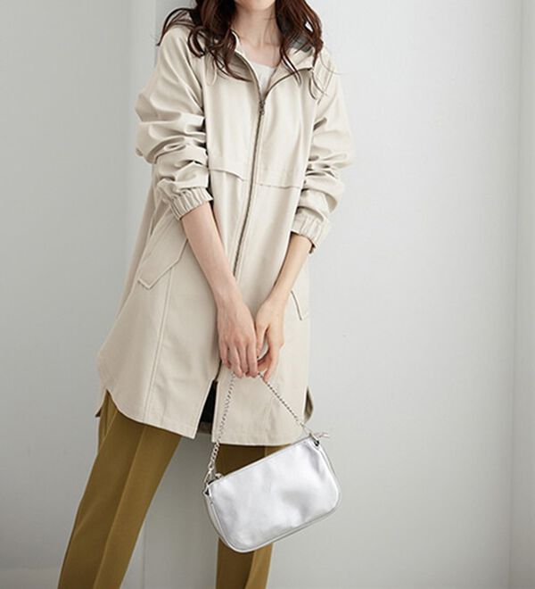 BELLUNA（ベルーナ）の「はっ水加工ボンディング素材ロング丈パーカー（ロングコート）」｜詳細画像