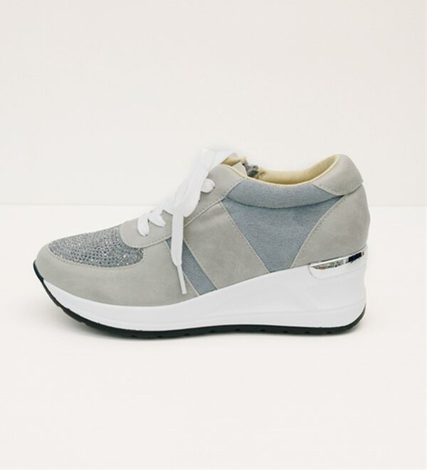 BELLUNA（ベルーナ）の「きらめきビジューの４Ｅ厚底スニーカー（スニーカー）」｜詳細画像