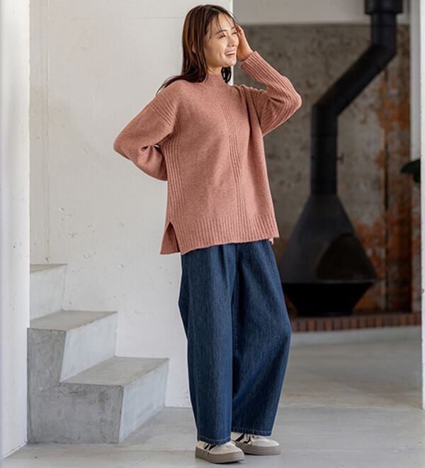 BELLUNA（ベルーナ）の「【快適Ｌａｂ．】洗える＆チクチクしにくい！ウール調ニットプルオーバー（ニット・セーター）」｜詳細画像