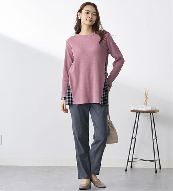 BELLUNA（ベルーナ）の「綿１００％やわらかゆるパンツ（フルレングスパンツ）」｜詳細画像