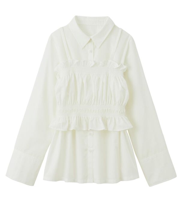 RANAN（ラナン）の「ビスチェ&times;レギュラーカラーシャツ（シャツ）」｜詳細画像