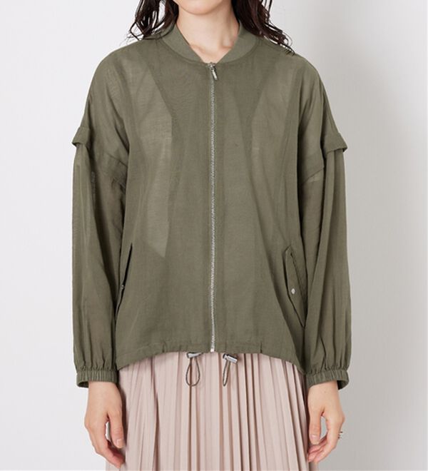 BELLUNA（ベルーナ）の「麻調素材リブ使いシアーブルゾンジャケット（ブルゾン）」｜詳細画像