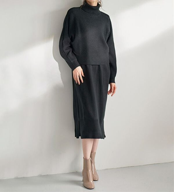 RANAN（ラナン）の「【２点セット】ニットワンピースアンサンブル（ニットワンピース）」｜詳細画像