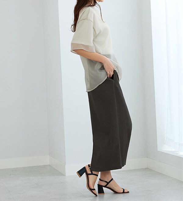 GeeRA（ジーラ）の「【着回し力◎】楽ちんすっきり見え！リブロングスカート（ロングスカート）」｜詳細画像